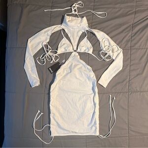 Filter Strappy Cut-Out Mini Dress by Darker Wavs (Dolls Kill) XXS